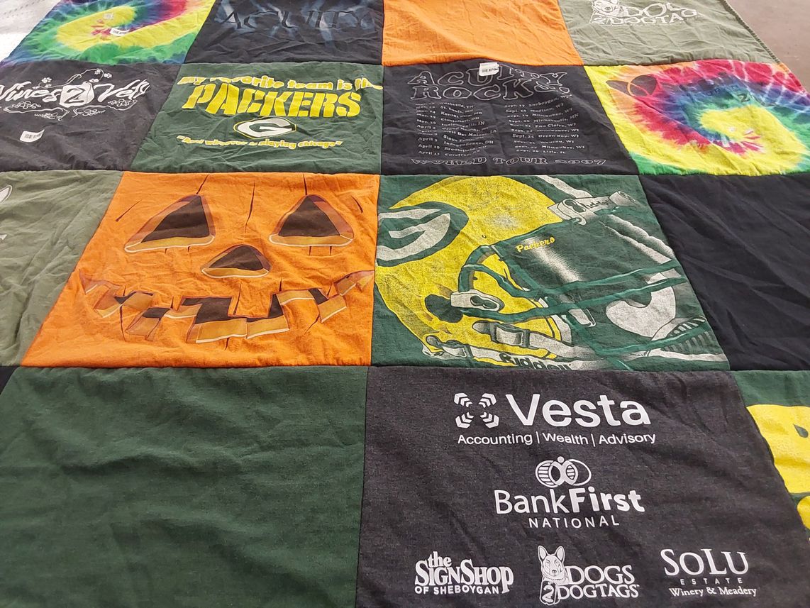 T-shirt quilt featuring green bay packers by Mary from WI