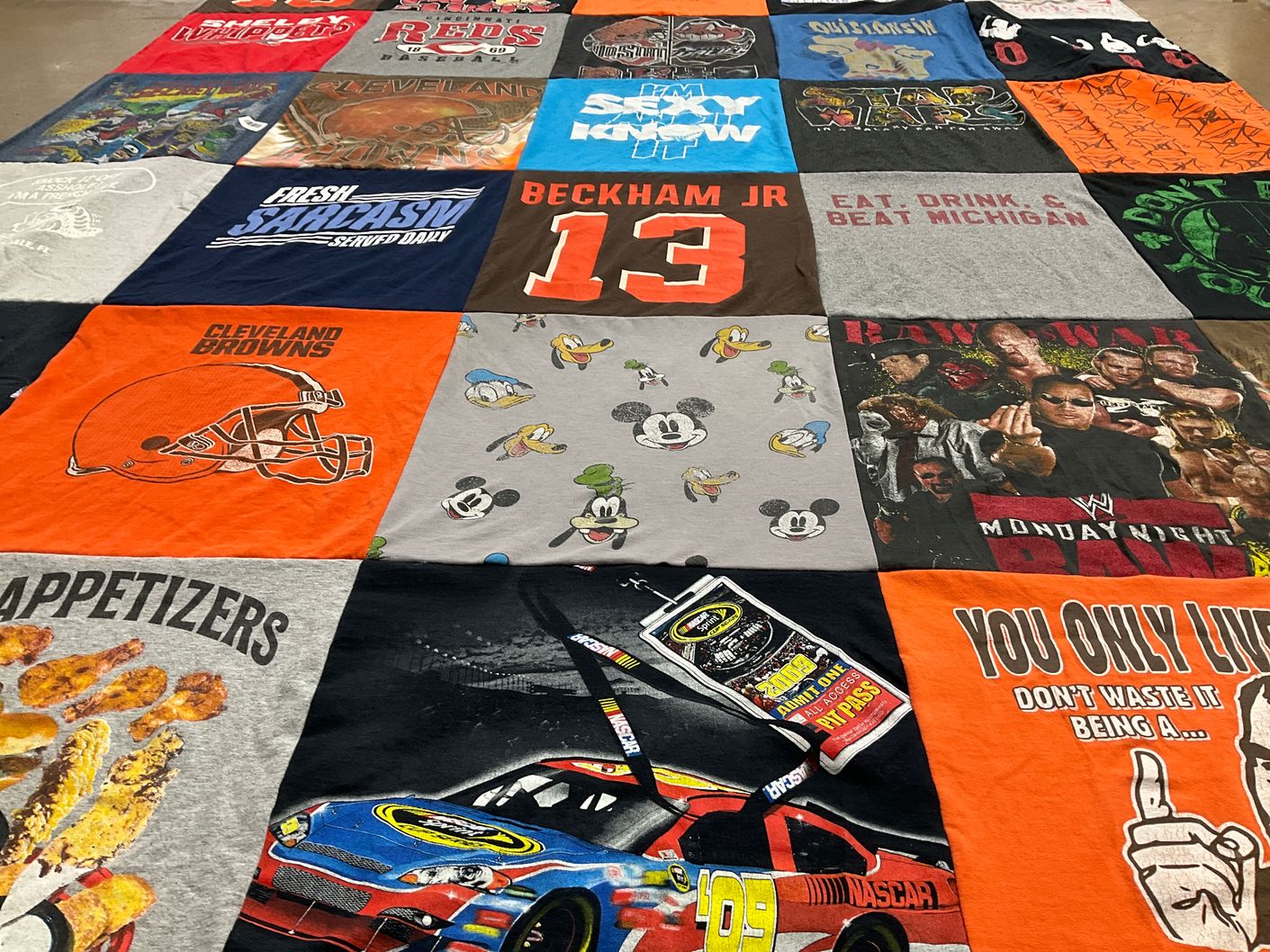 T-shirt quilt featuring cleveland browns by Christine from OH