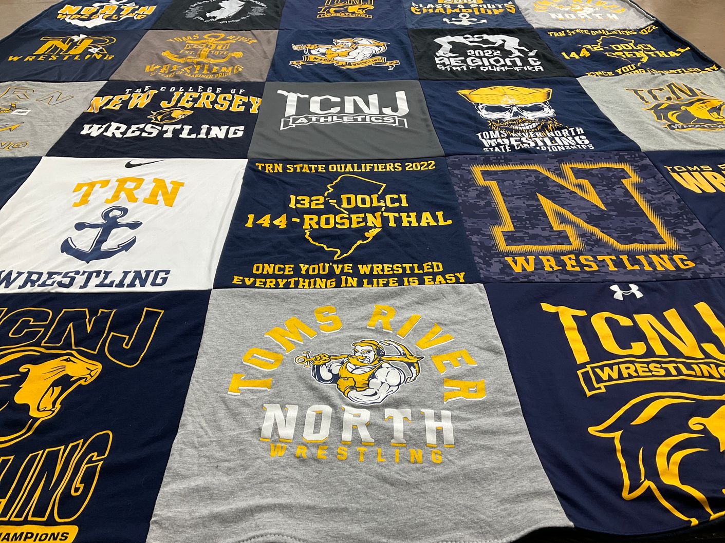 T-shirt quilt featuring toms river north wrestling by michelle from NJ