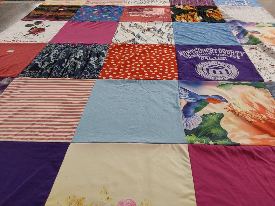 T-shirt quilt from montgomery county community college by Amy from PA