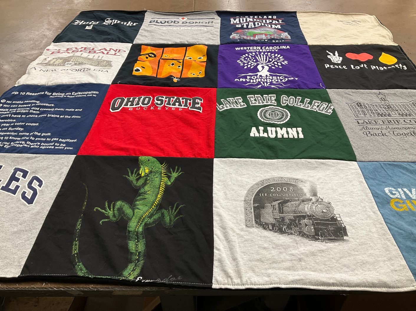 T-shirt quilt featuring ohio state buckeyes by John from NC