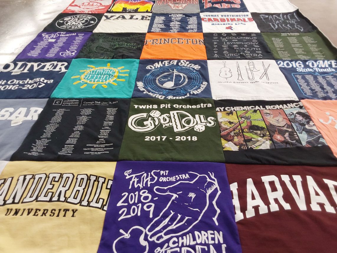 T-shirt quilt featuring thomas worthington high school marching band by Corrina from OH