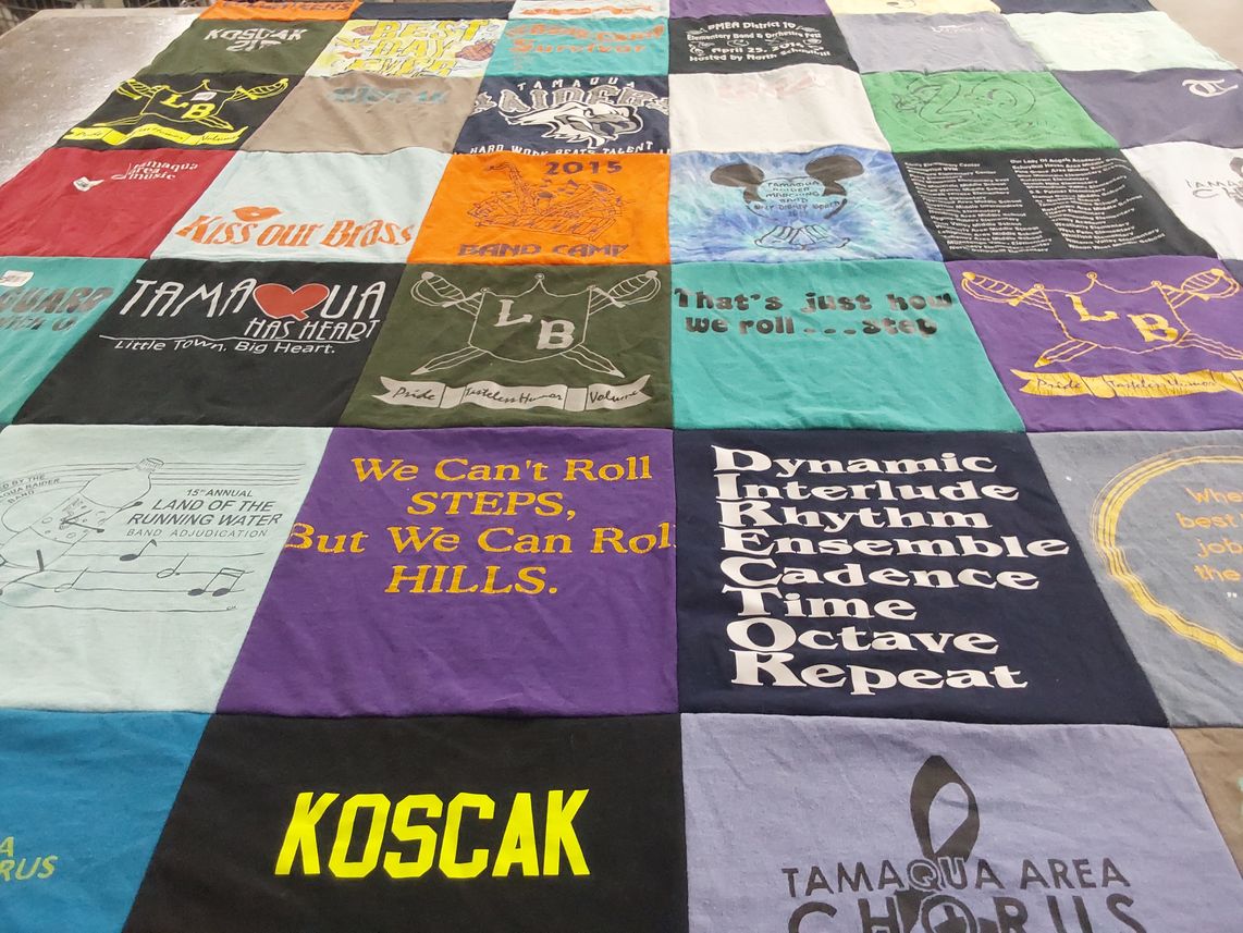 T-shirt quilt with music, band themes by holly from PA