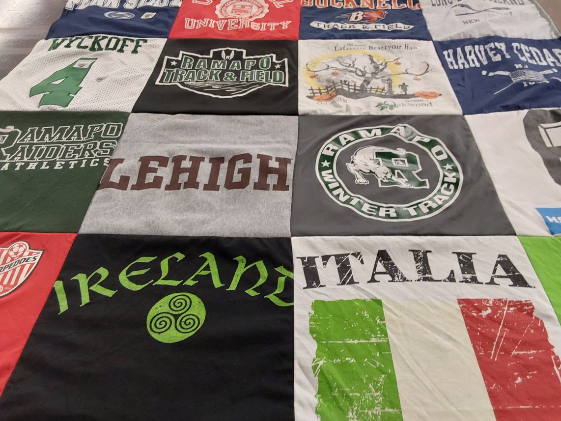 T-shirt quilt featuring ramapo college winter track by Ella from NJ