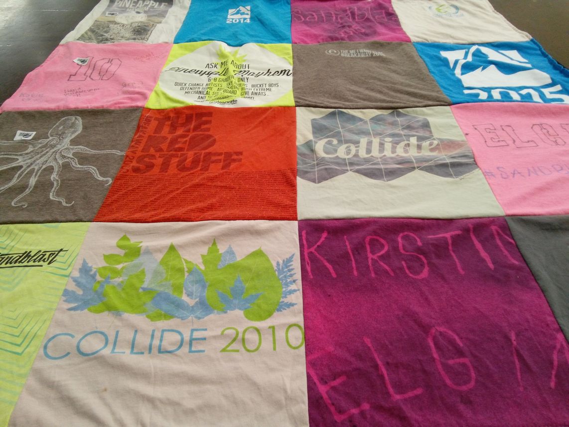 T-shirt quilt with collide themes by Kirstin from IL