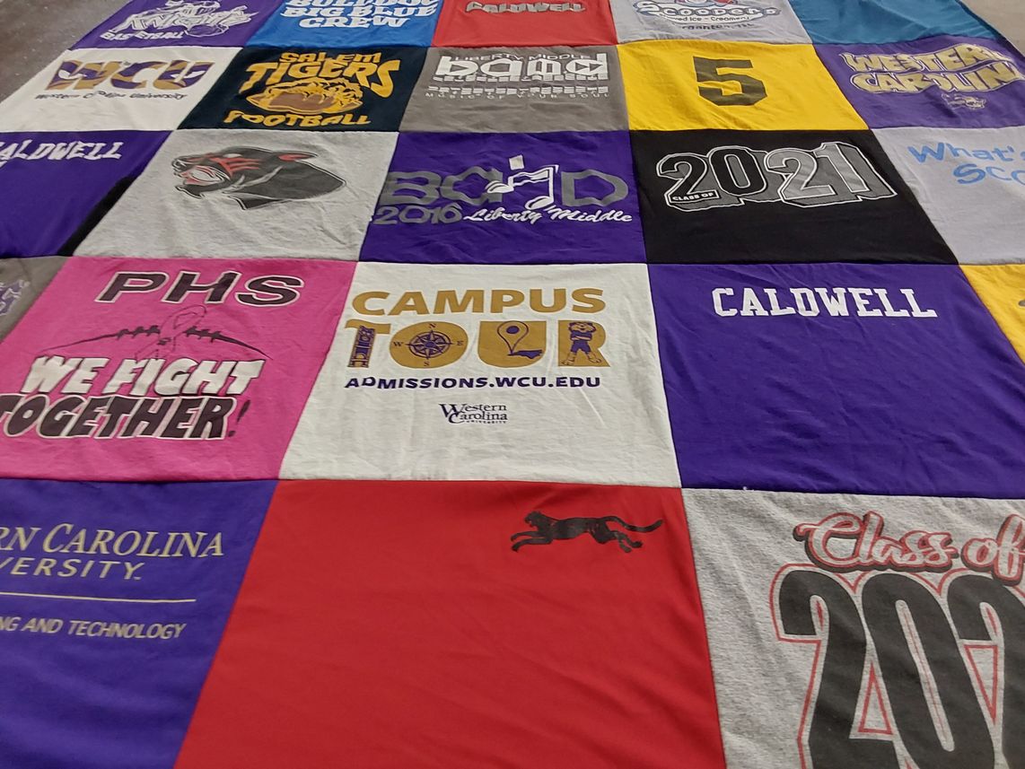 T-shirt quilt featuring salem tigers football, p h s by Cassandra from NC