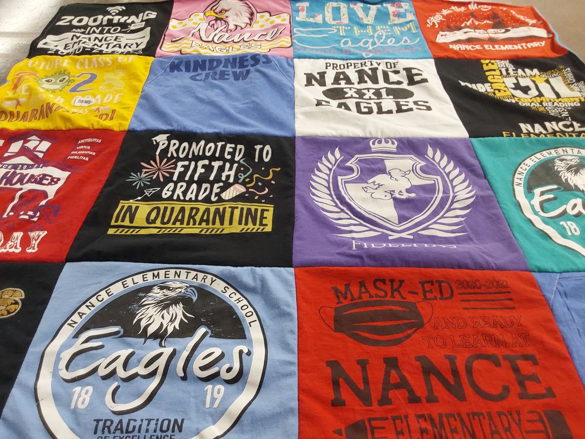T-shirt quilt featuring eagles by Laurie from TX
