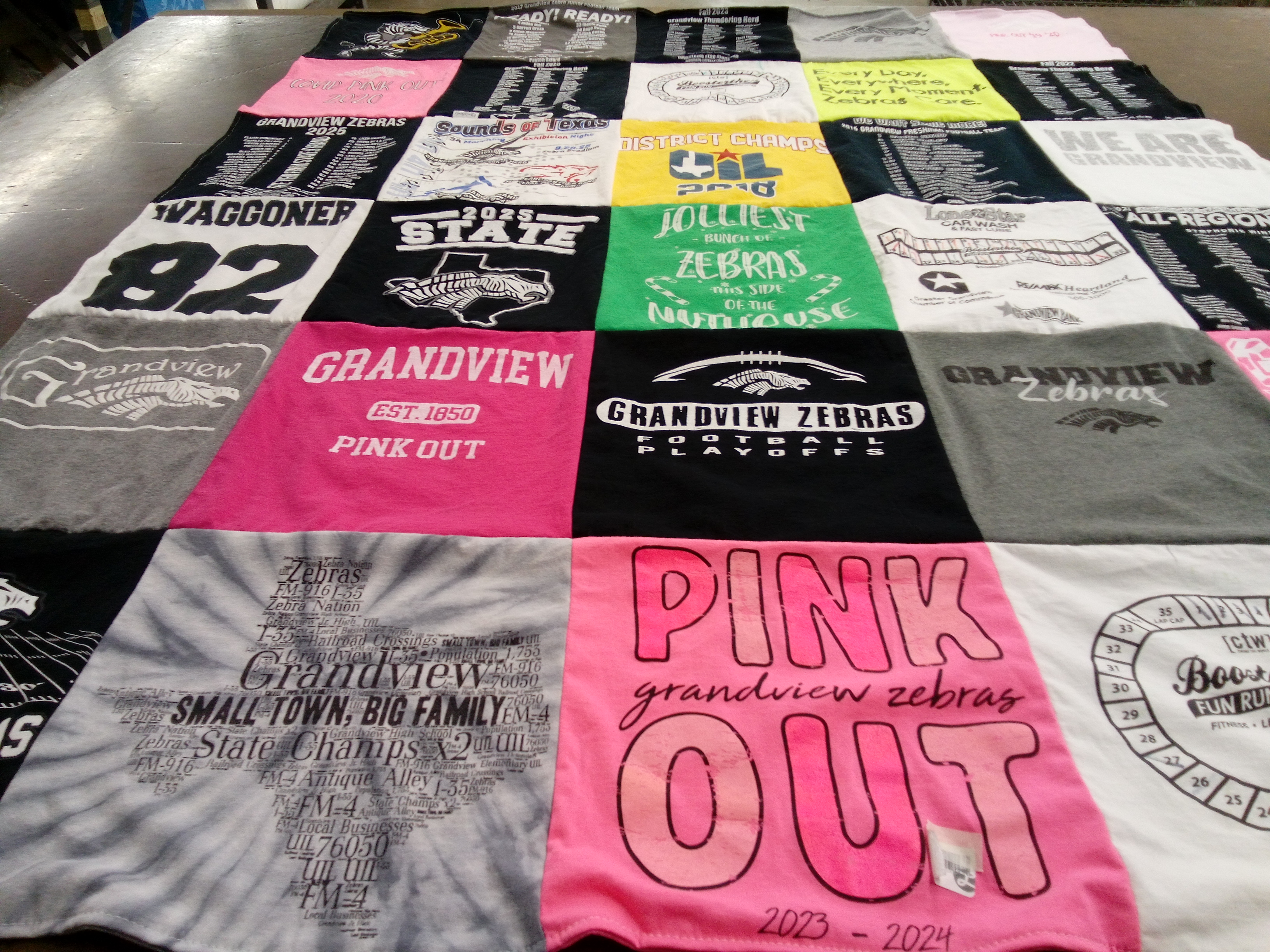 T-shirt quilt featuring grandview high school football by Michelle from TX