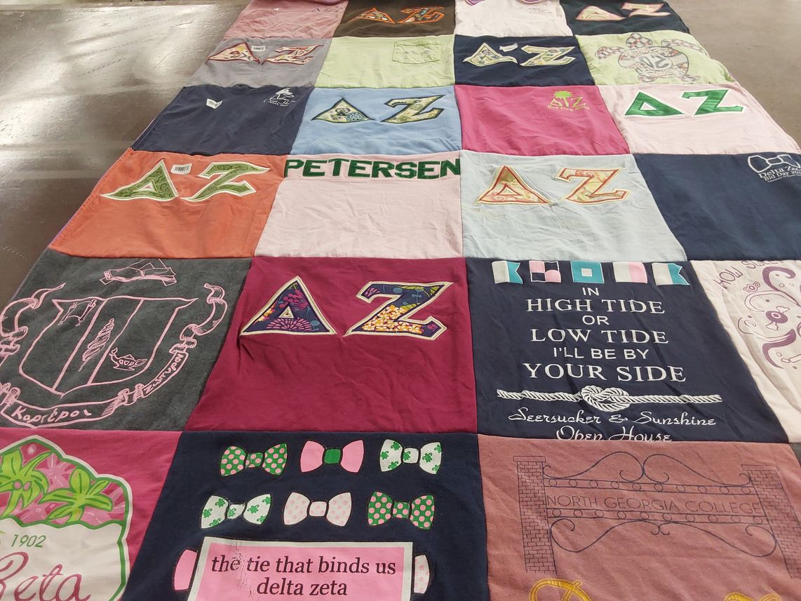 T-shirt quilt from north georgia college by Amelia from GA
