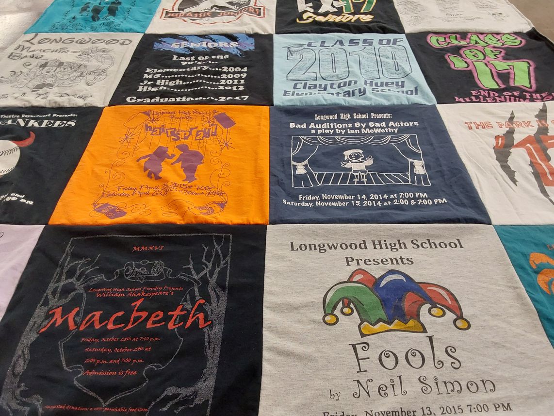T-shirt quilt from longwood high school by Michelle from NY