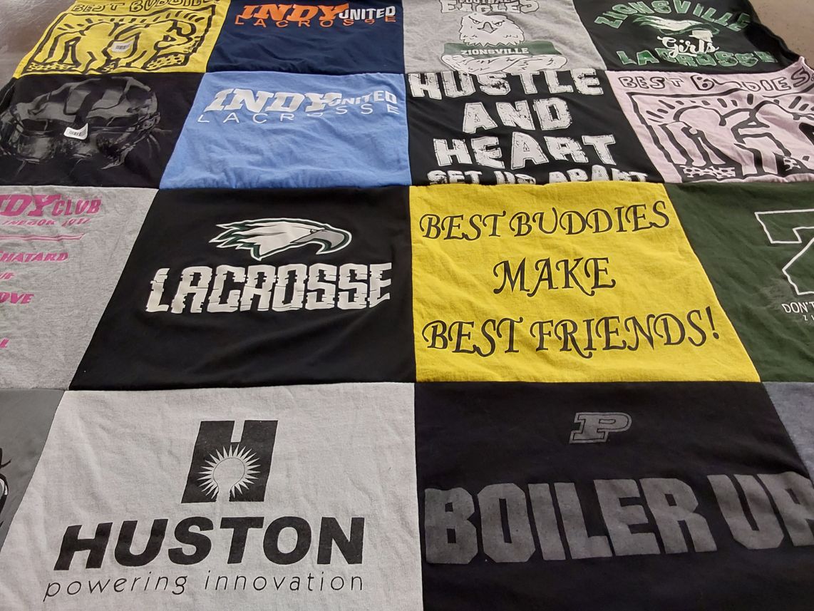 T-shirt quilt featuring indy united lacrosse, zionville girls lacrosse by Erin from IN