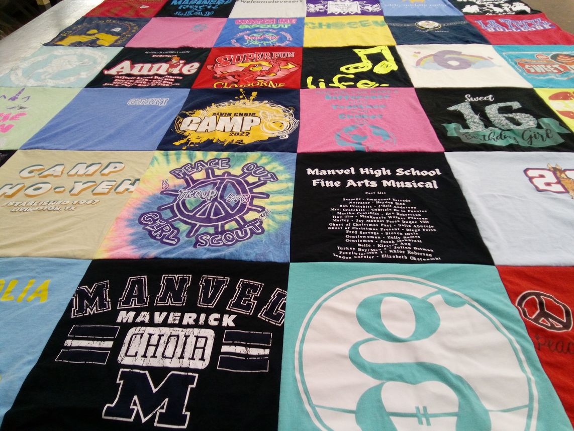 T-shirt quilt from manvel high school by Kristen from TX
