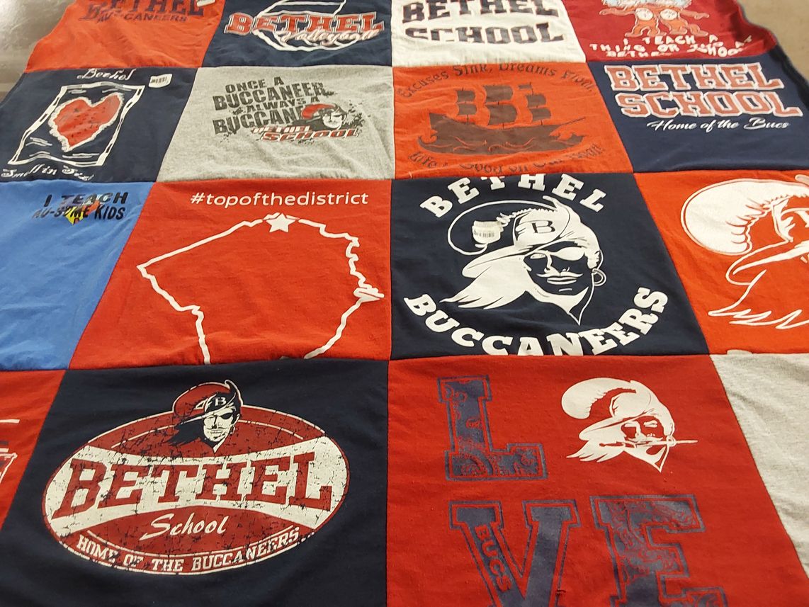 T-shirt quilt featuring bethel buccaneers by Regenia from NC