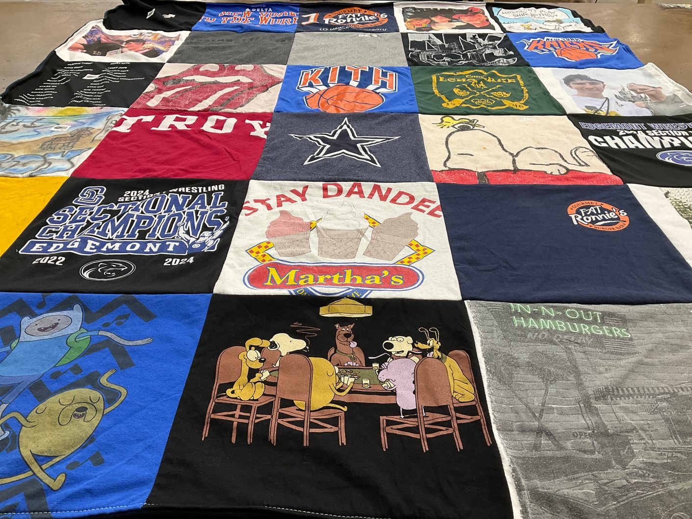 T-shirt quilt from edgemont high school by E from NY