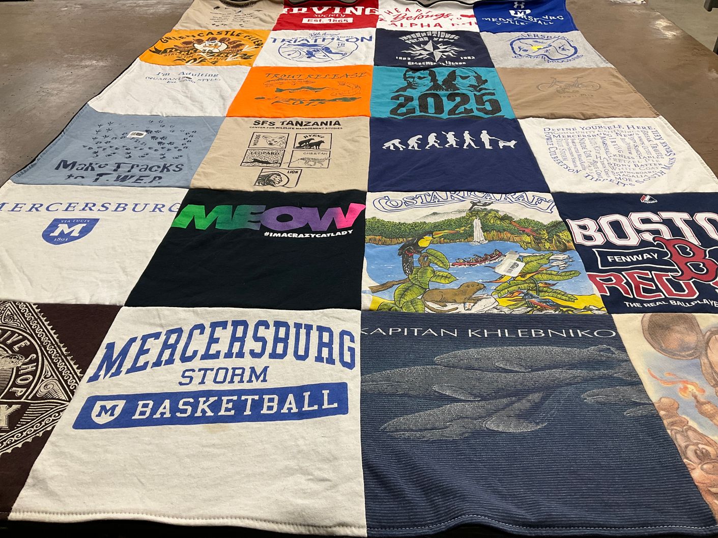 T-shirt quilt featuring mercersburg academy basketball by Beth from PA
