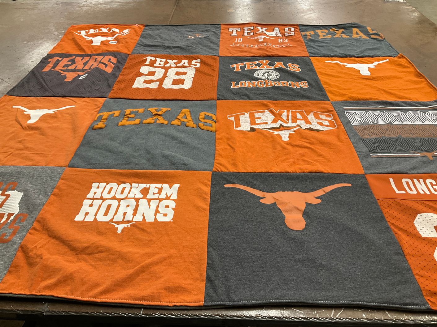 T-shirt quilt featuring university of texas longhorns by Kristie from TX