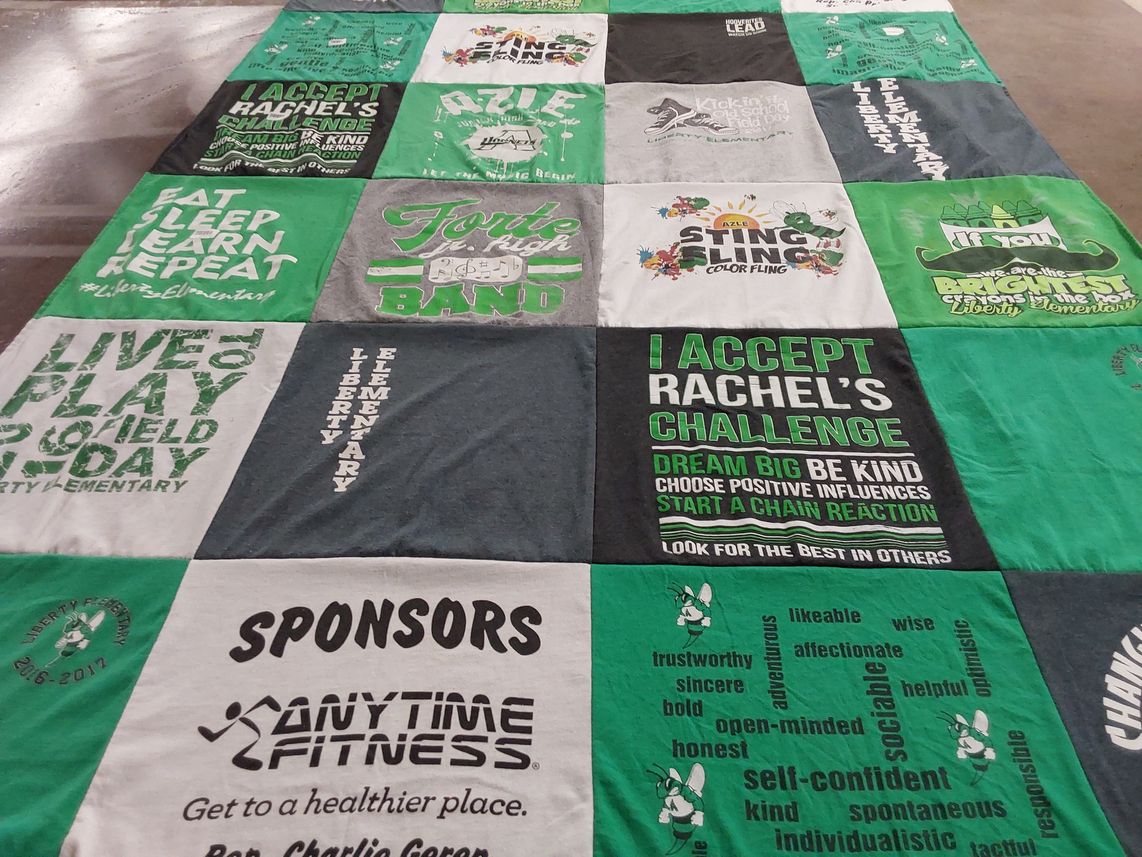 T-shirt quilt from liberty elementary school by Shawn from TX