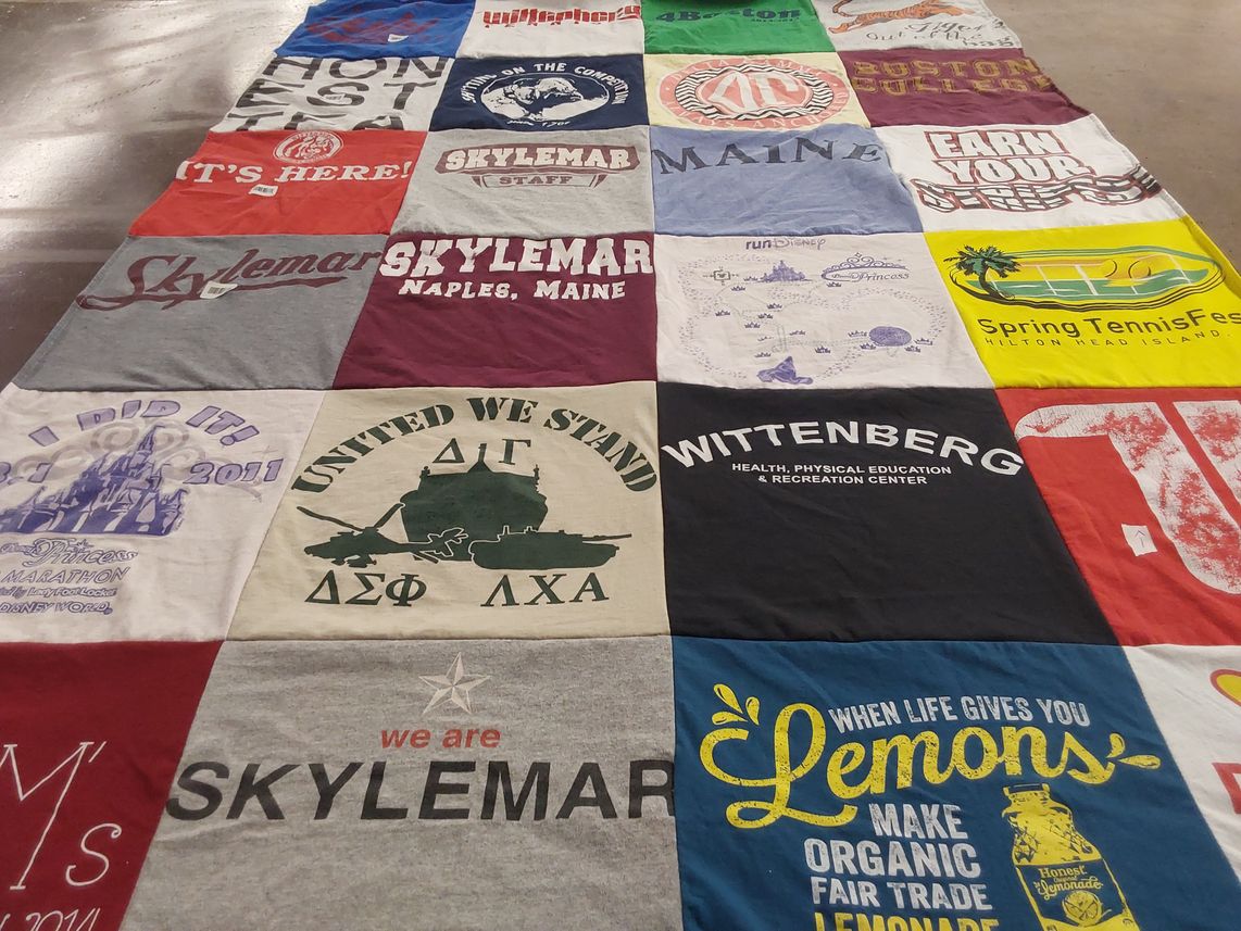 T-shirt quilt from wittenberg university, skylemar by Lisa from OH