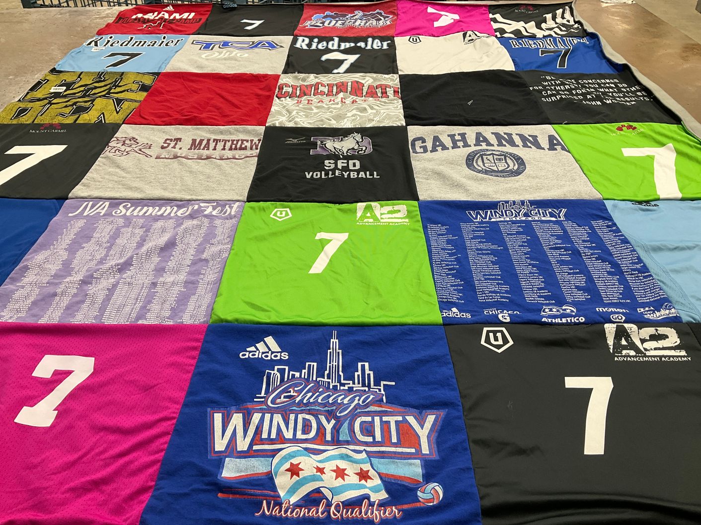 T-shirt quilt featuring cincinnati volleyball by Jenni from OH