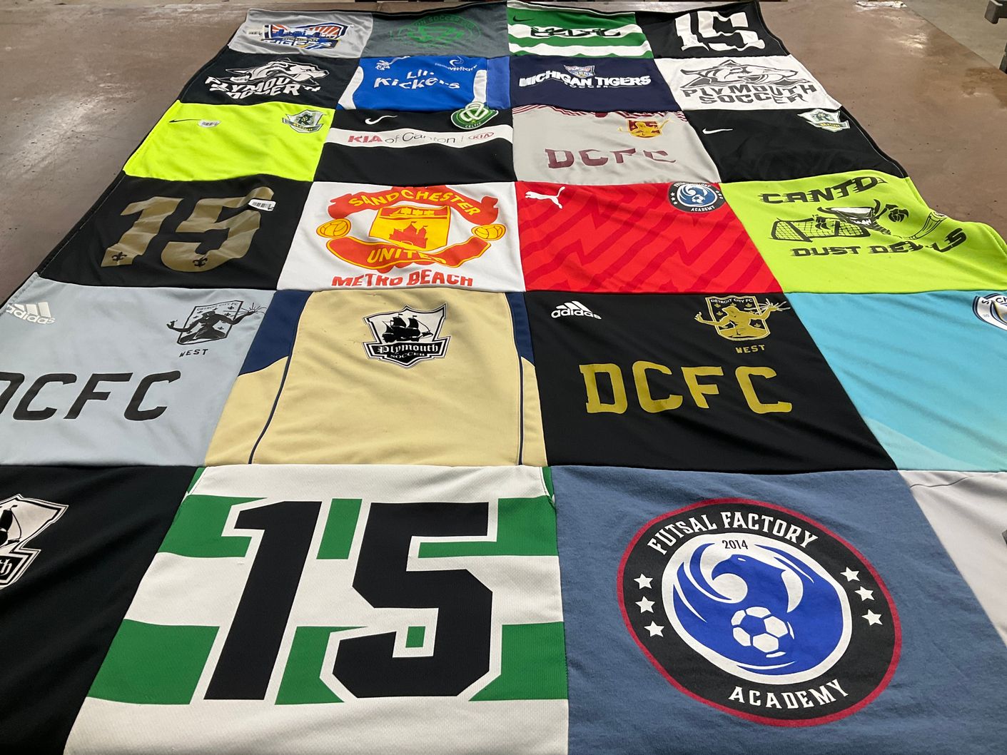 T-shirt quilt featuring detroit city football club, plymouth soccer by Bill from MI