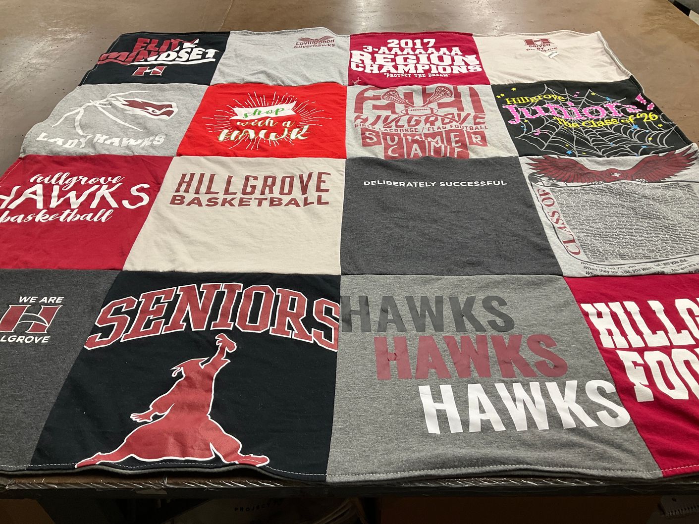 T-shirt quilt featuring hillgrove hawks basketball by Sonya from GA