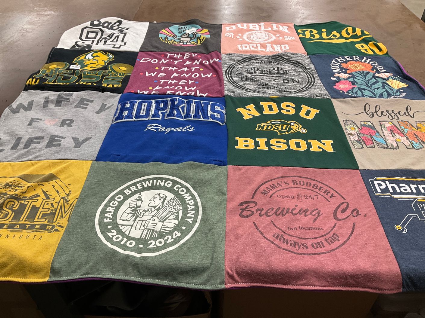 T-shirt quilt from north dakota state university by Alesha from MN
