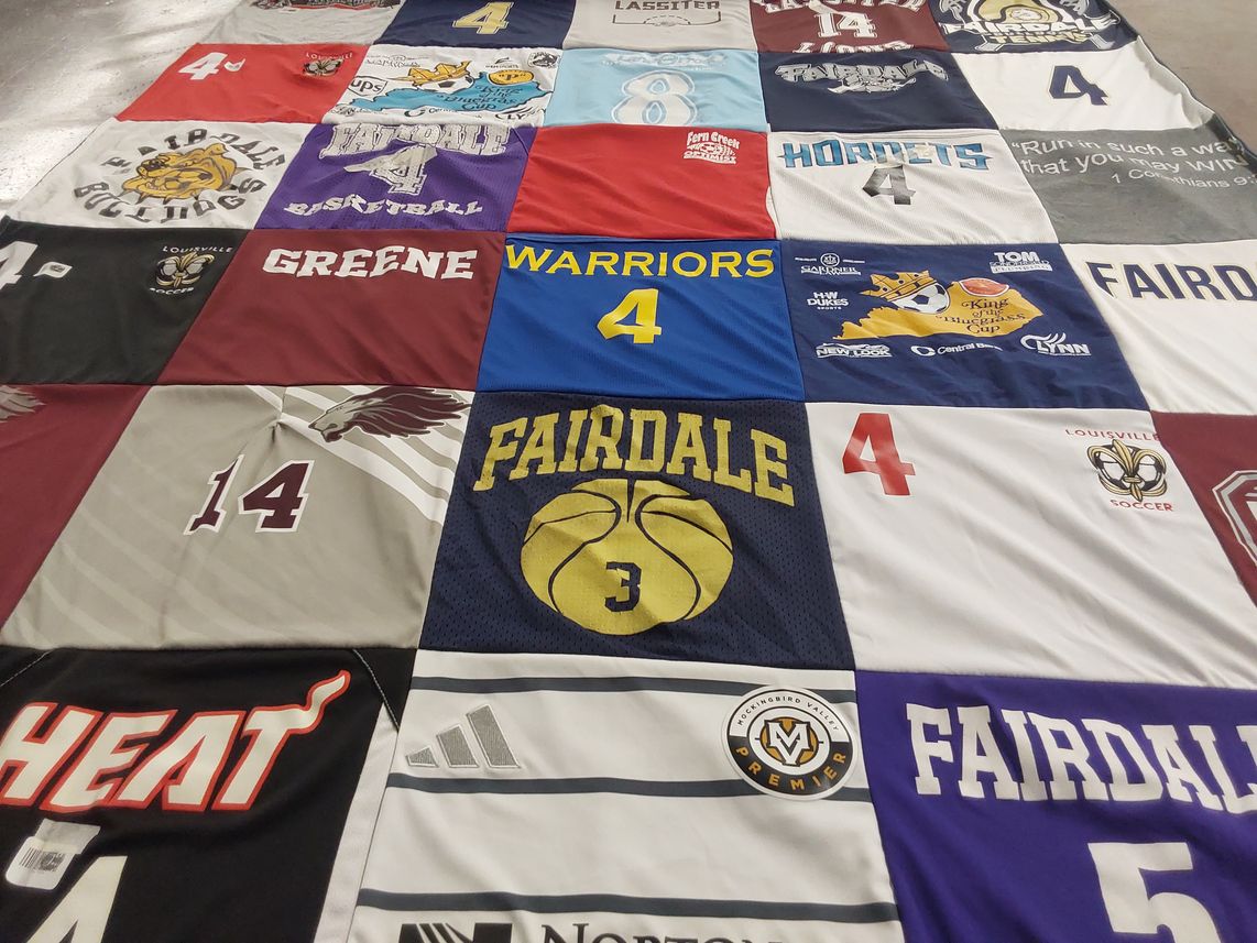 T-shirt quilt from fairdale high school, louisville basketball by Valeria from KY