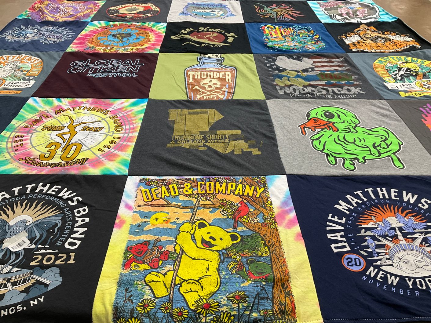 T-shirt quilt with music, festivals themes by Raymond from NY