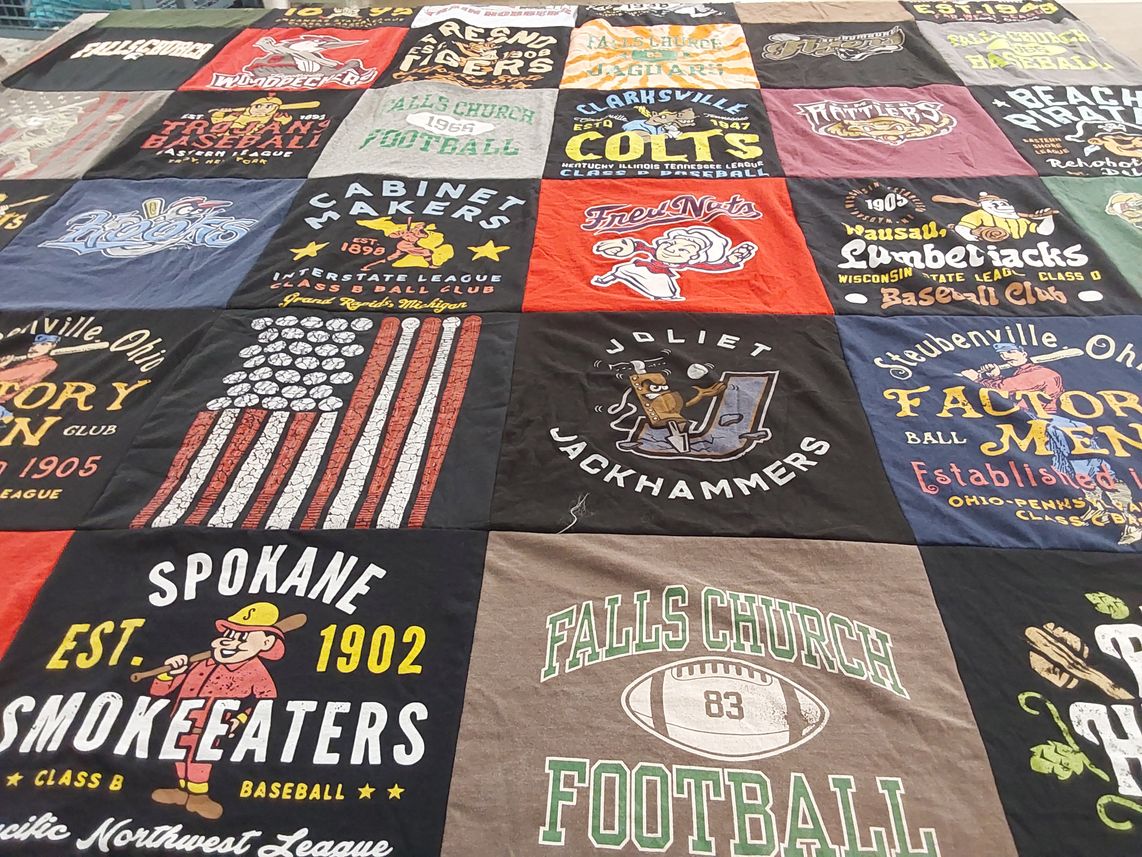 T-shirt quilt featuring spokane smokeaters, joliet jackhammers by Rip from AL