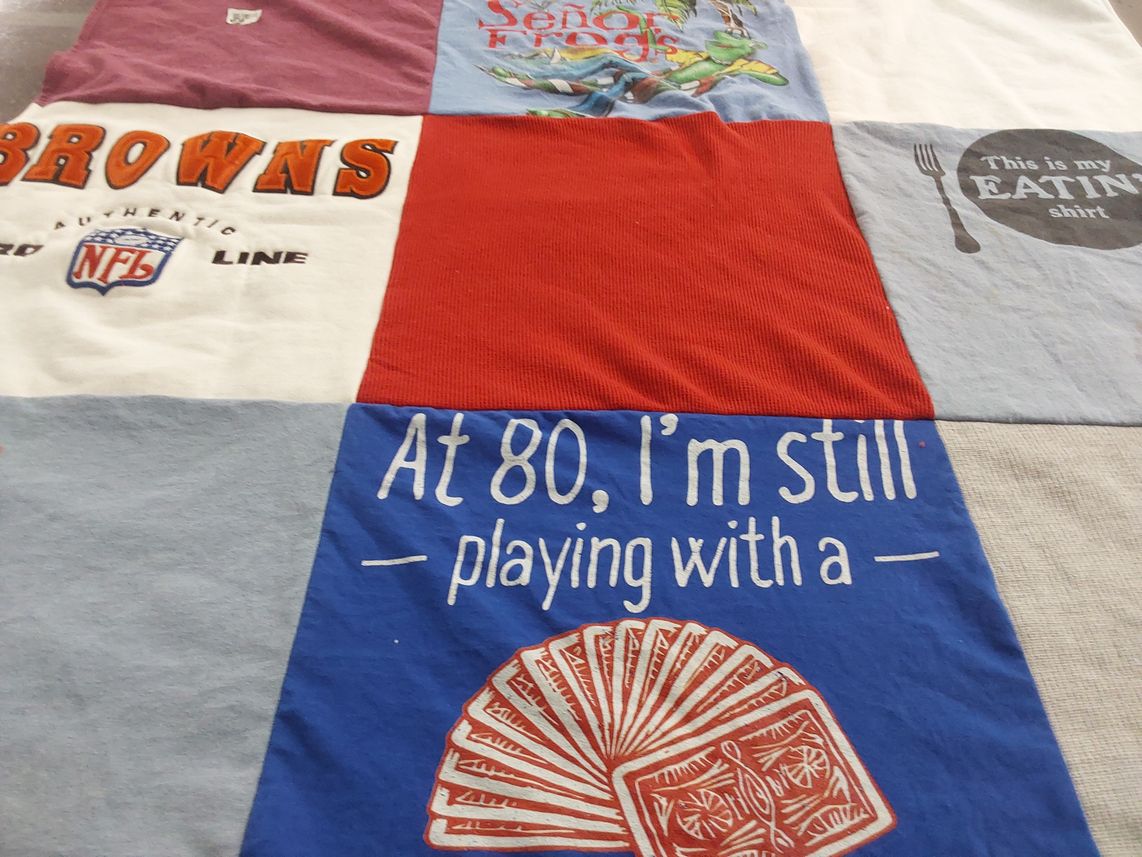 T-shirt quilt featuring cleveland browns football by Kari from OH