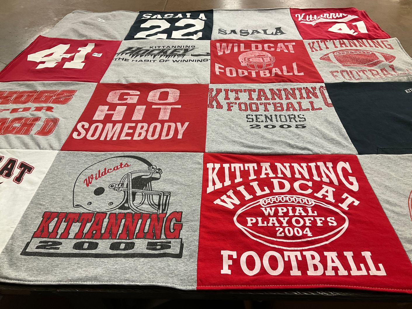 T-shirt quilt featuring kittanning wildcats football by Allison from PA