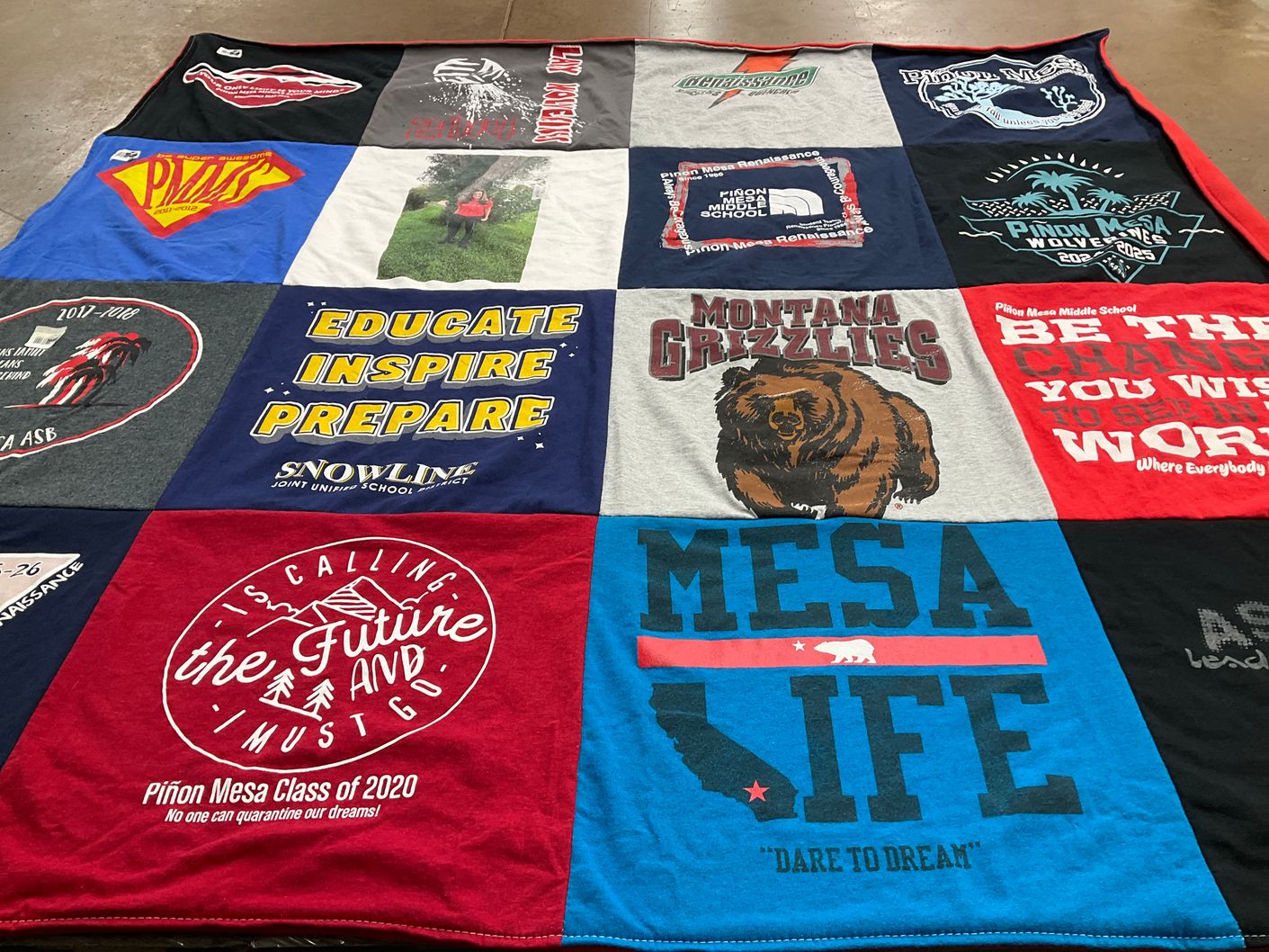 T-shirt quilt featuring montana grizzlies by Julie from CA