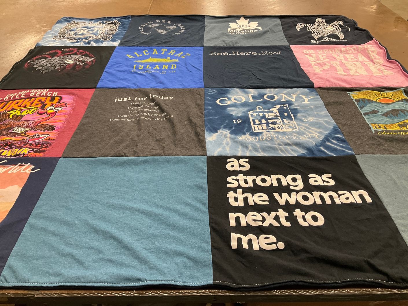 T-shirt quilt with beach, nature themes by Stephanie from SC