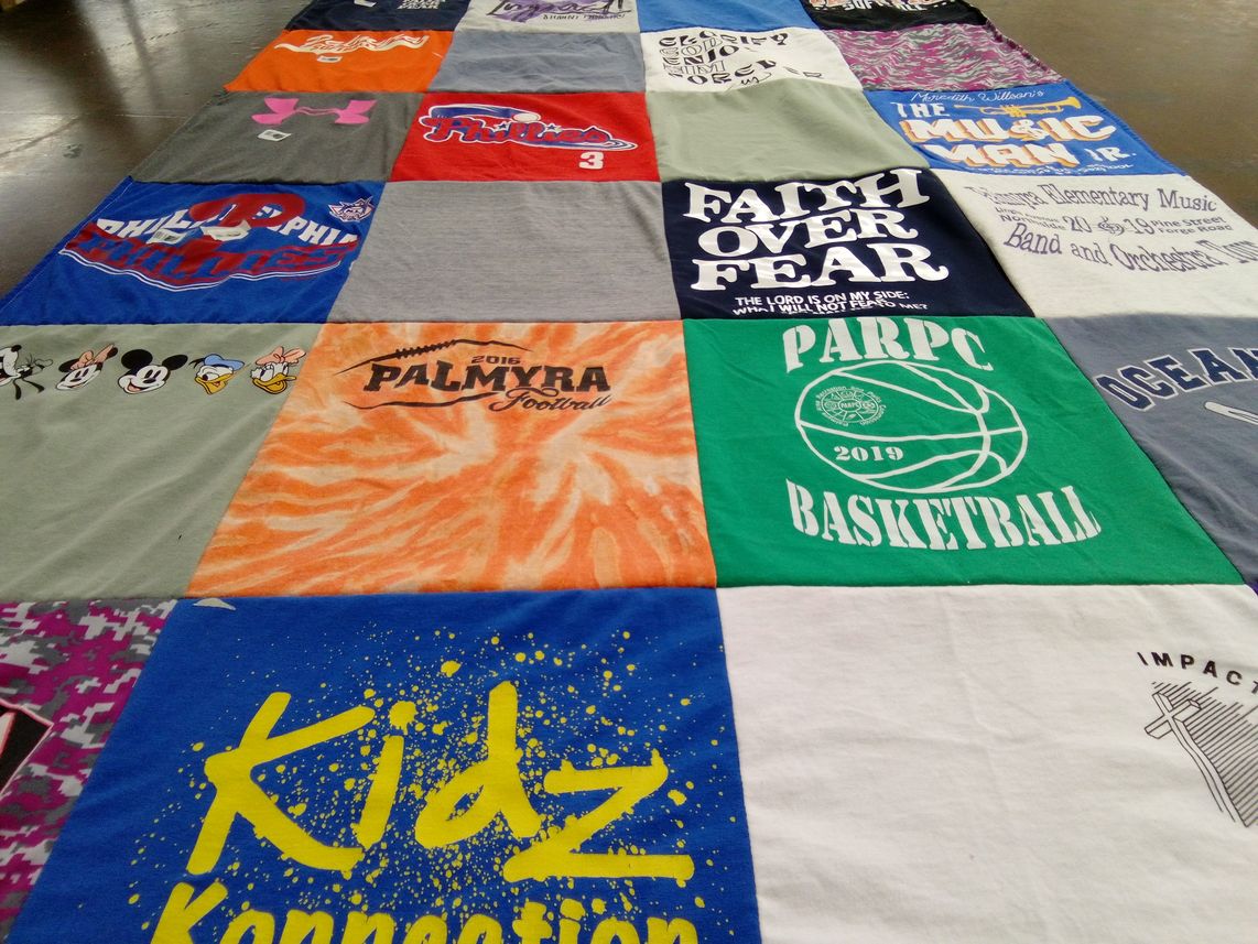 T-shirt quilt featuring palmyra football team, palmyra basketball team by Jolein from PA