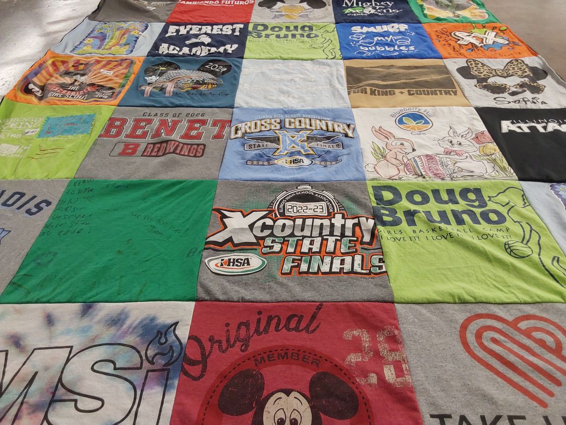 T-shirt quilt from benet academy by Rhonda from IL
