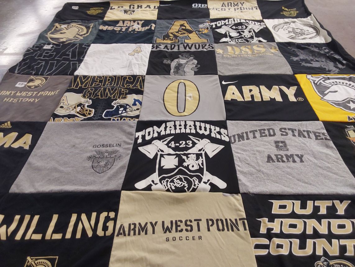 T-shirt quilt featuring army west point soccer by Helen from WA