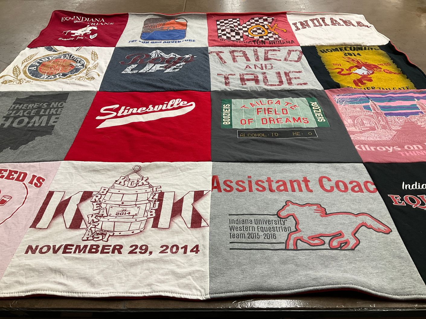 T-shirt quilt featuring indiana university western equestrian team by Kelly from IN