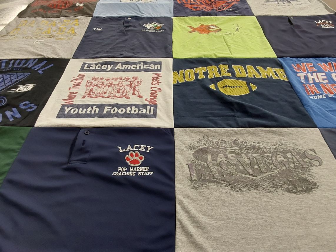 T-shirt quilt featuring lacey youth football by Niki from NJ