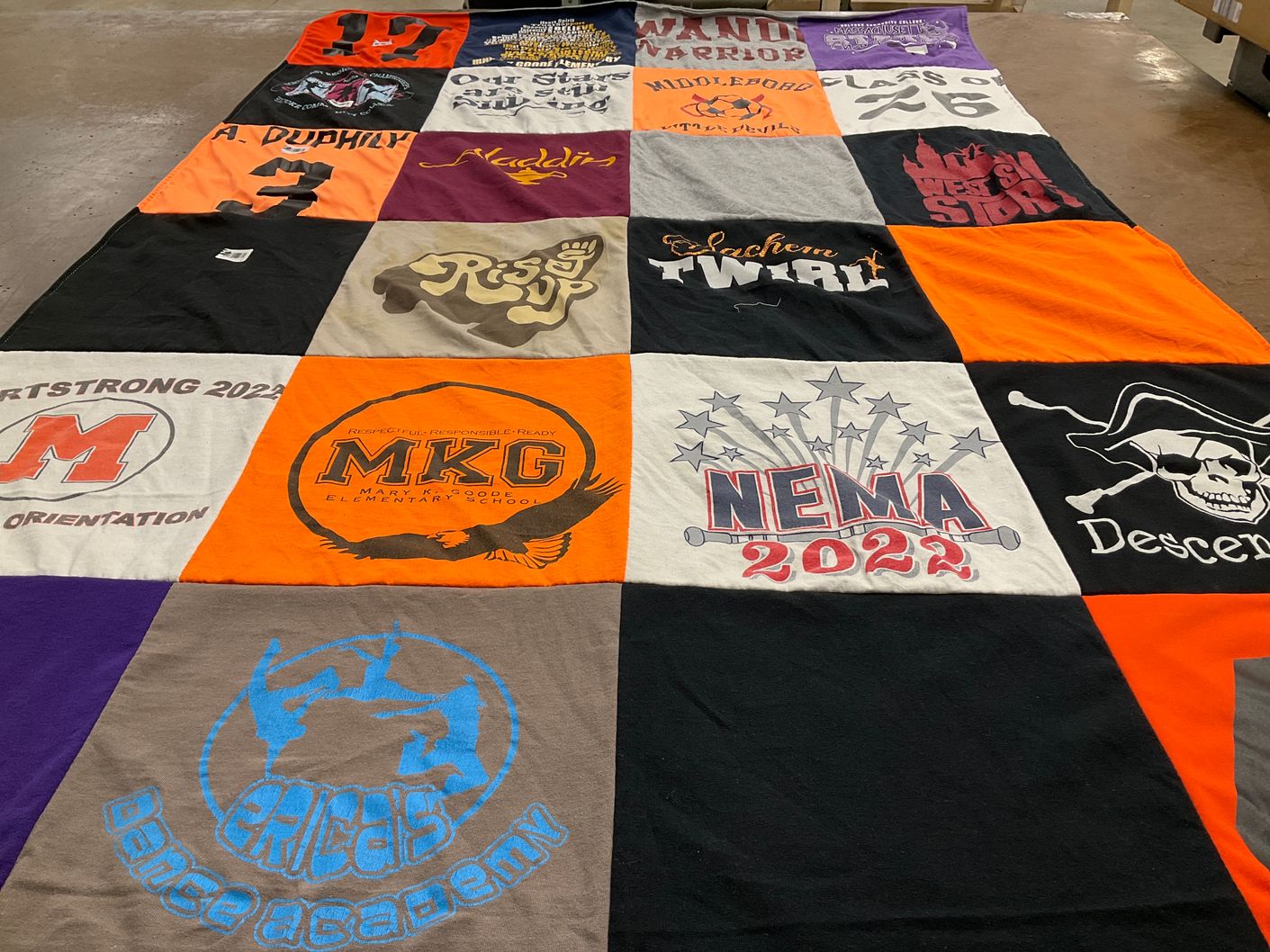 T-shirt quilt featuring middlesboro warriors by Jennifer from SC