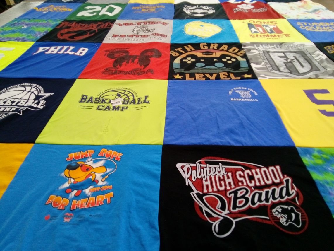 T-shirt quilt featuring holy cross youth basketball by Heidi from DE