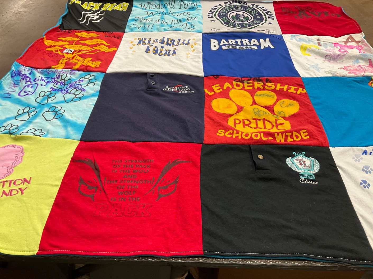 T-shirt quilt from bartram trail high school, windmill point academy by Maritza from FL
