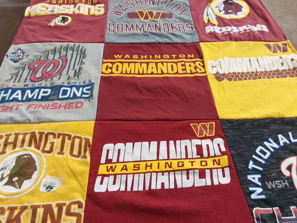 T-shirt quilt featuring washington redskins, washington commanders by Steven from CO
