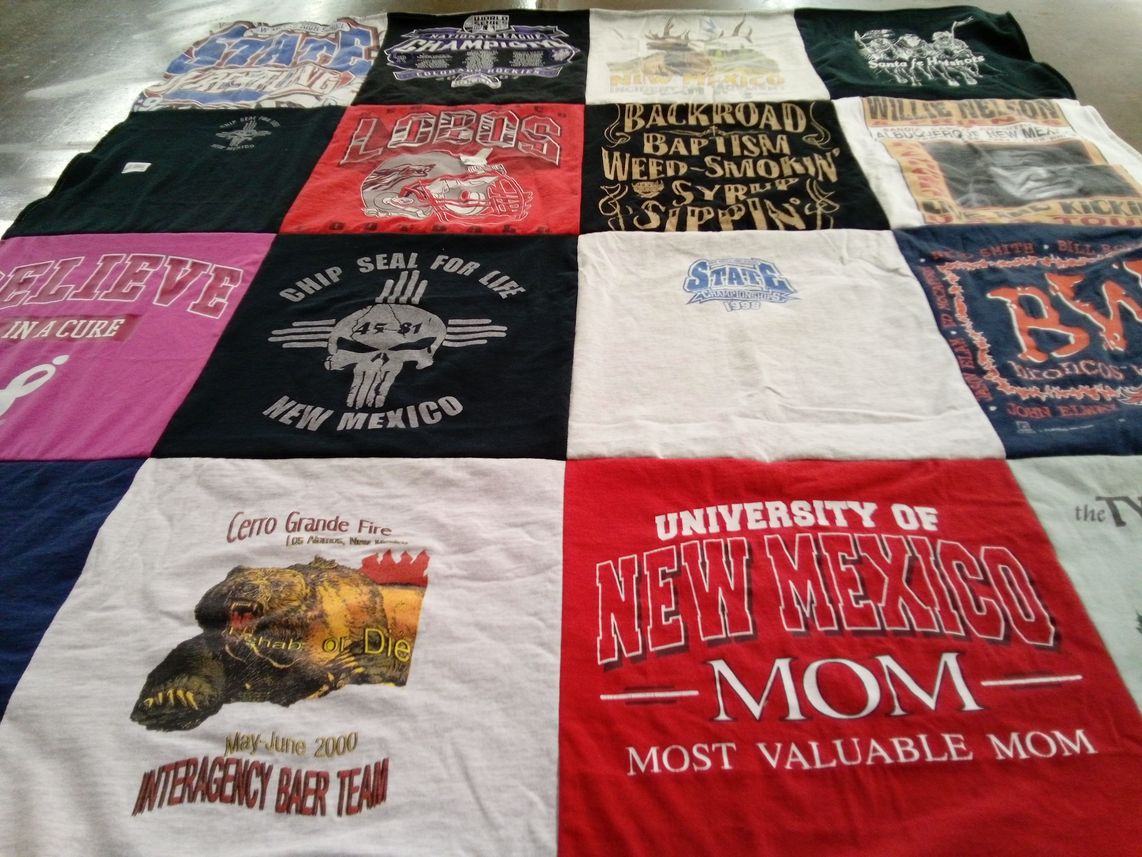 T-shirt quilt featuring lobos by Tammy from NM