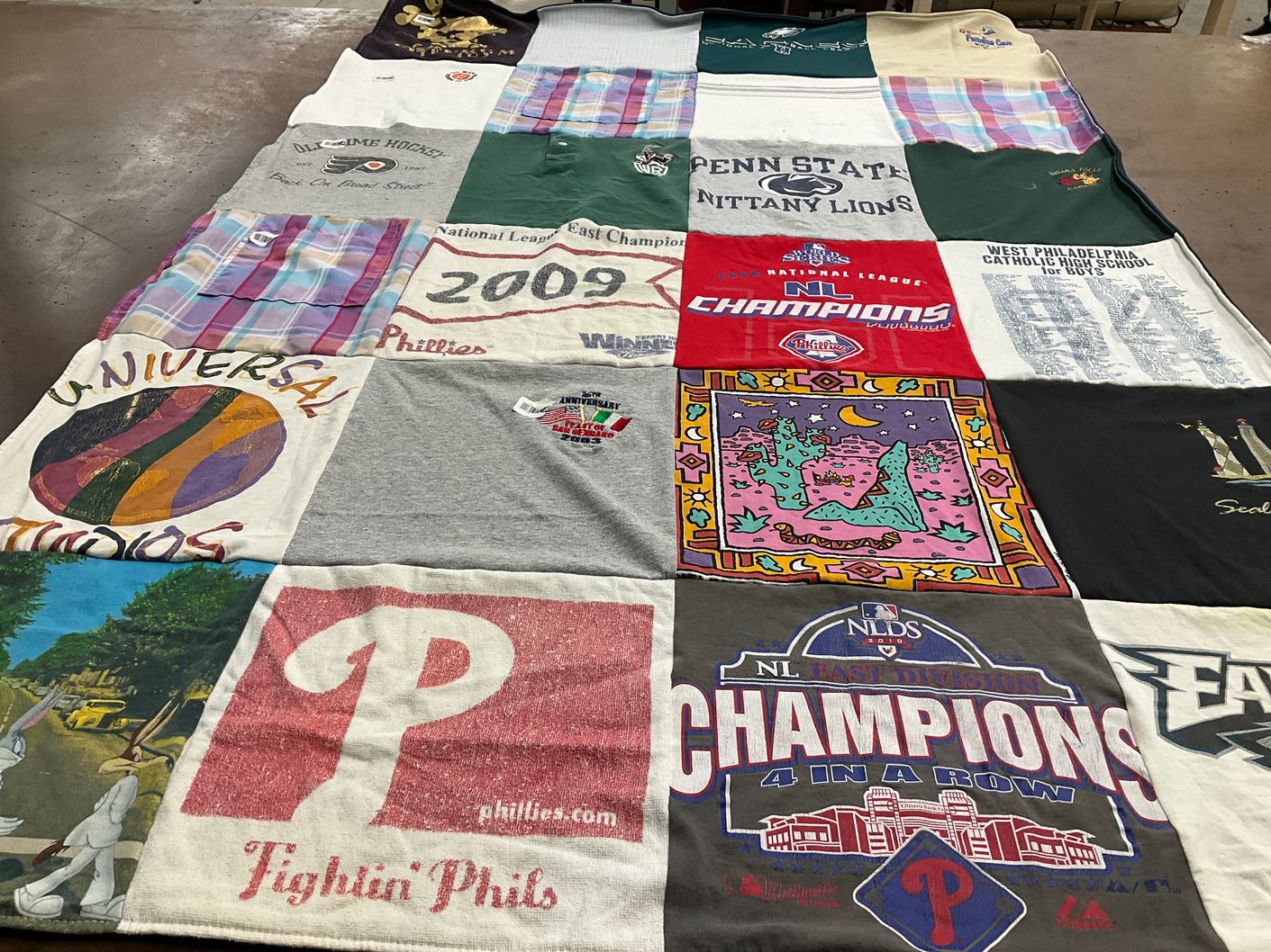 T-shirt quilt featuring phillies by Maria from PA