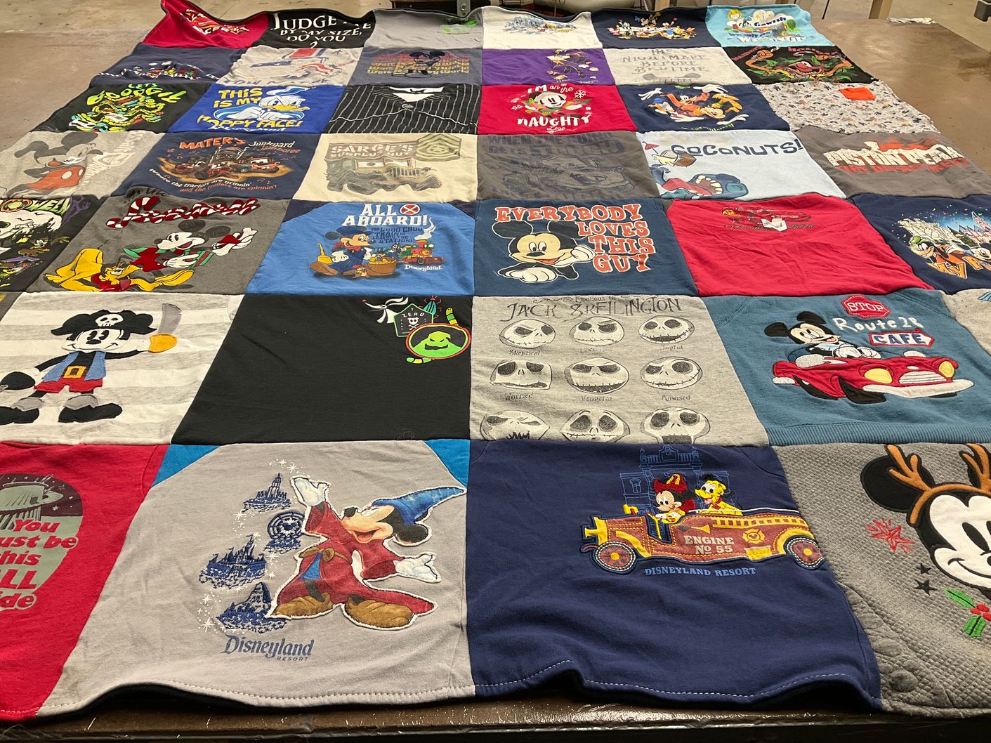 T-shirt quilt with disney, animation themes by Bethany from CO
