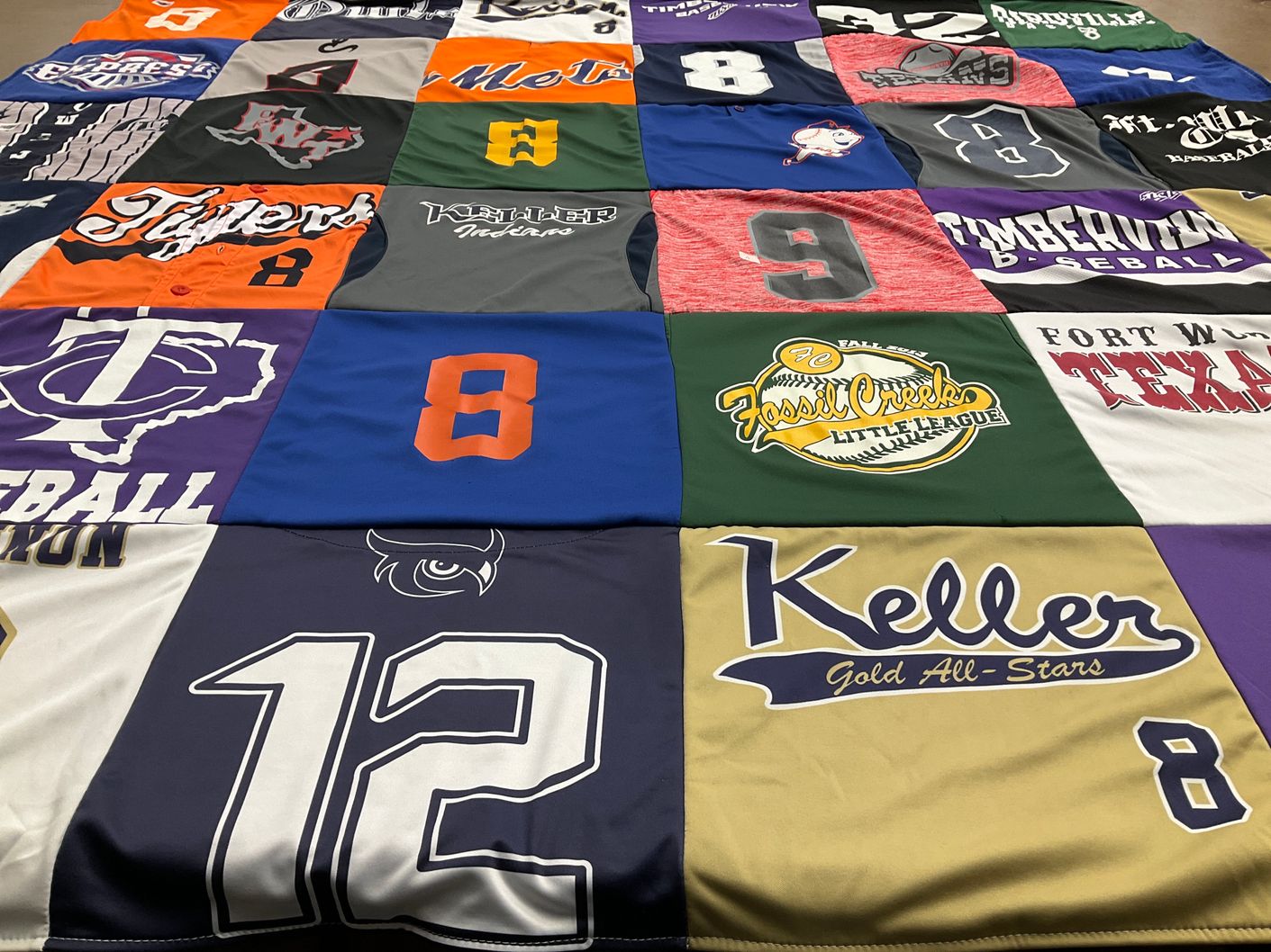 T-shirt quilt featuring keller gold all-stars by Michelle from TX