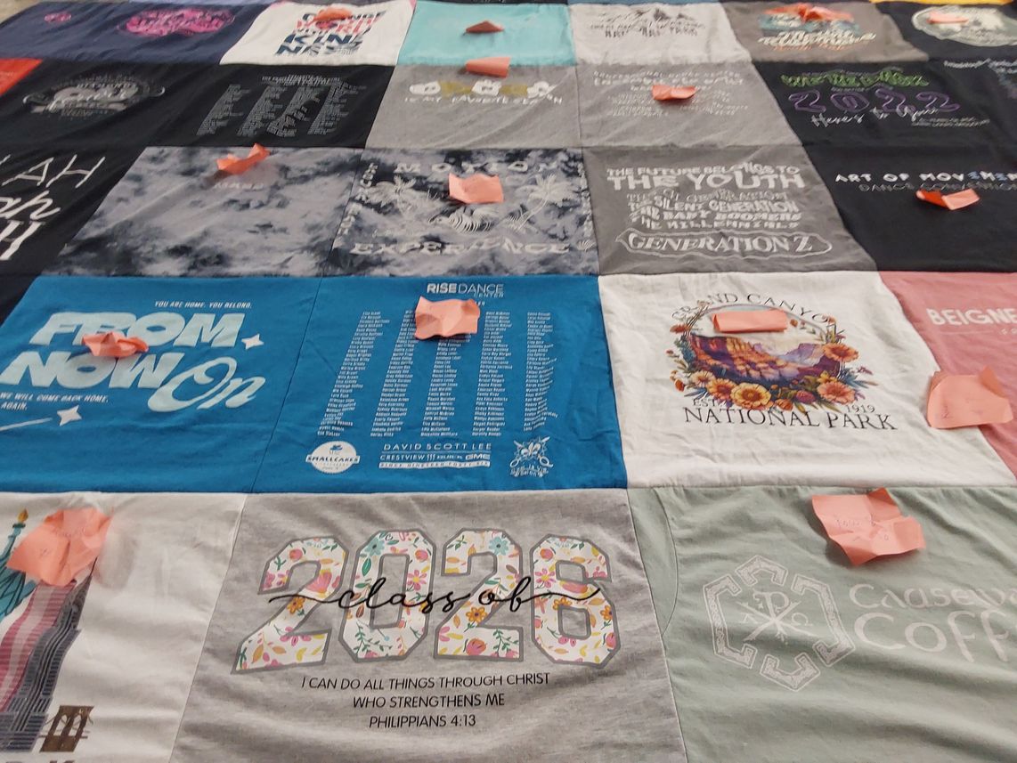 T-shirt quilt with dance, youth themes by Heather from FL