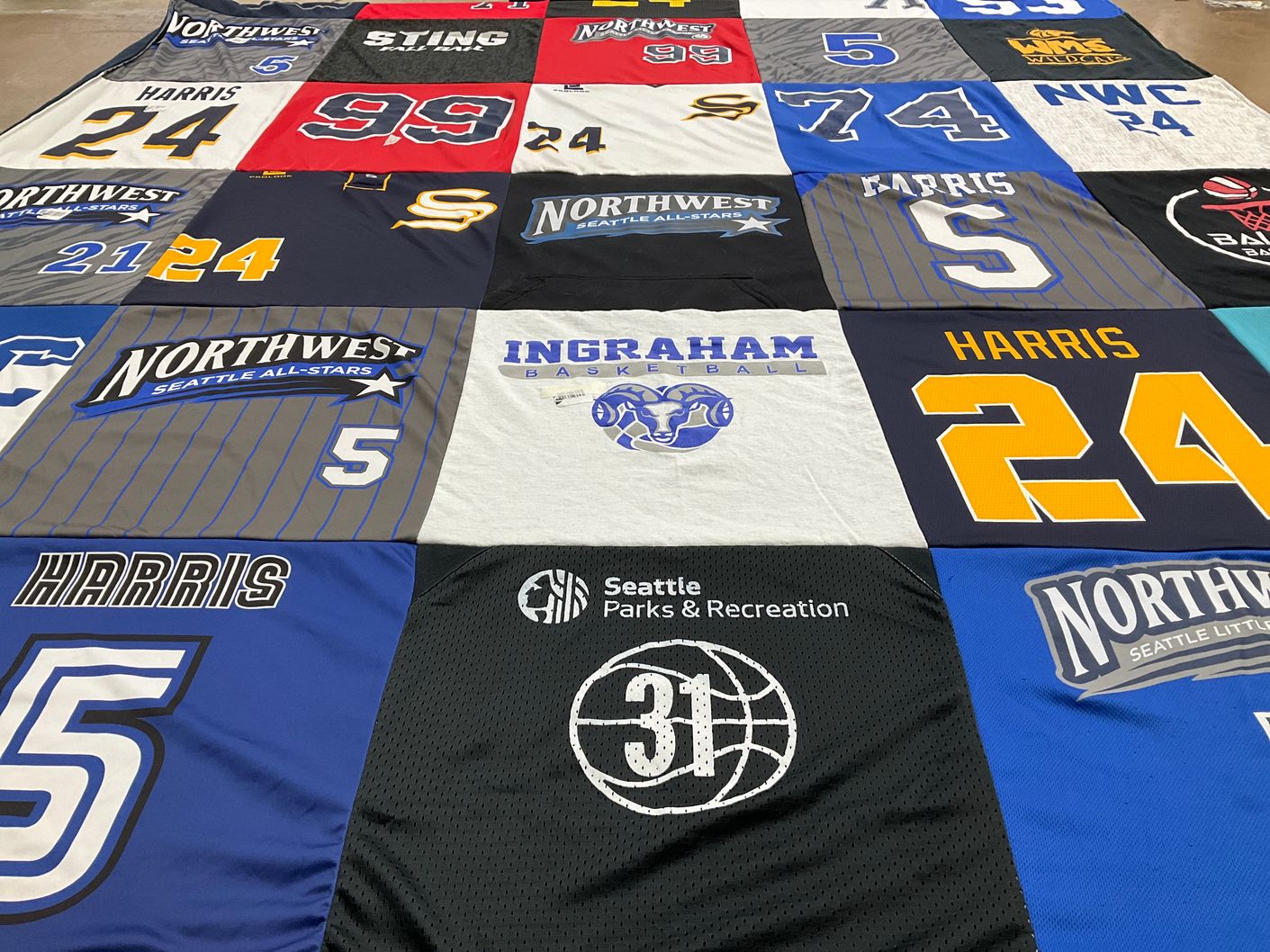T-shirt quilt featuring northwest all-stars by Andrea from WA