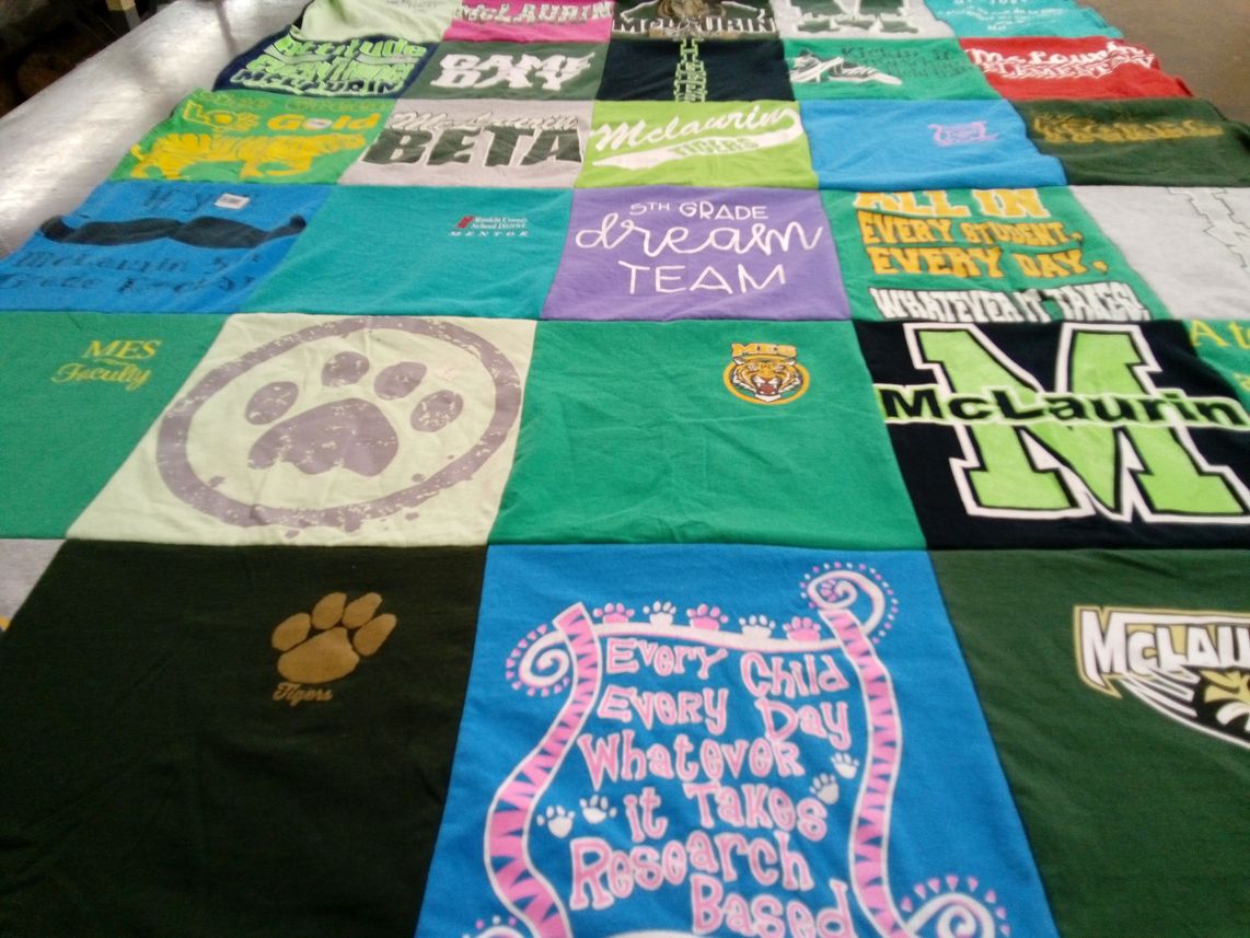 T-shirt quilt featuring mclaurin tigers by Jean from MS