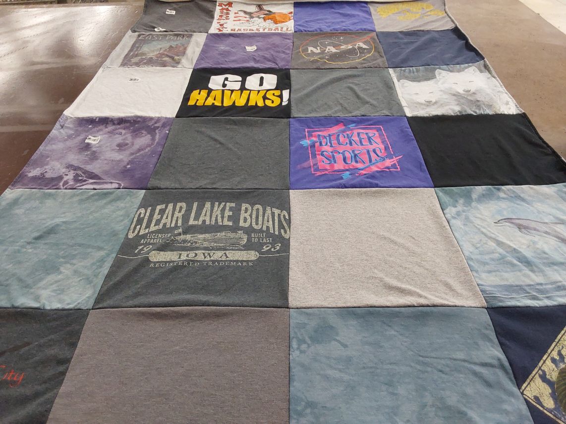 T-shirt quilt featuring iowa hawkeyes by Tonja from IA
